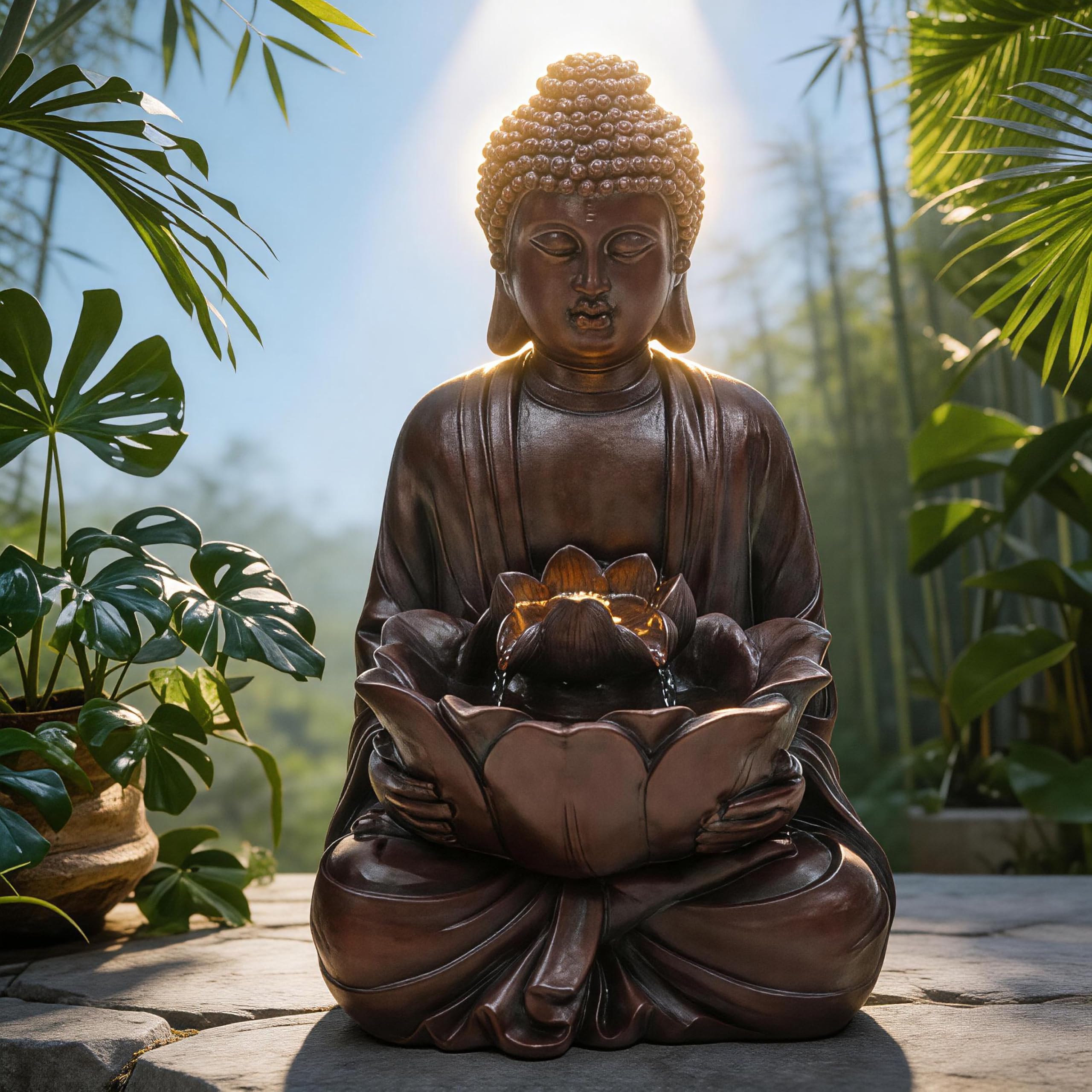 Amazon.com: Ultym Zen Buddha Water Fountain Outdoor, 19
